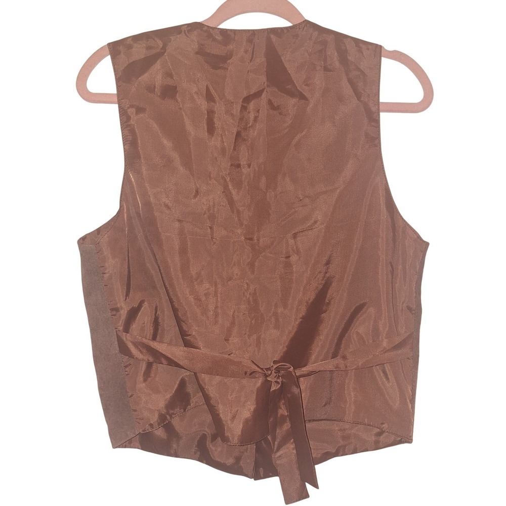 Sostanza Vintage Brown Genuine Suede Leather Vest Western‎ Boho Coachella M/L - Picture 2 of 7